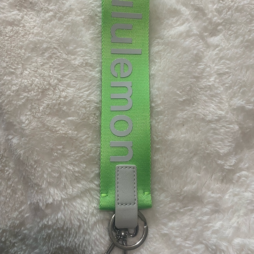 Lululemon Bright Green Keychain with Silver Details